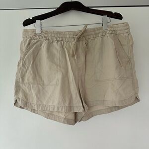 Linen Beige Drawstring Shorts xL